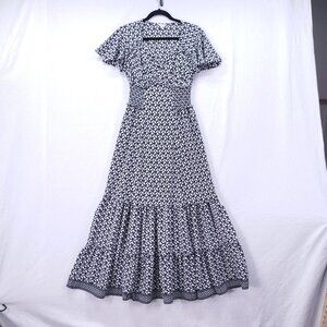 Max Studio Maxi Dress Women's Small Tiered Prairie Cottagecore Boho Floral